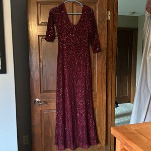 Women’s Burgundy Evening Gown